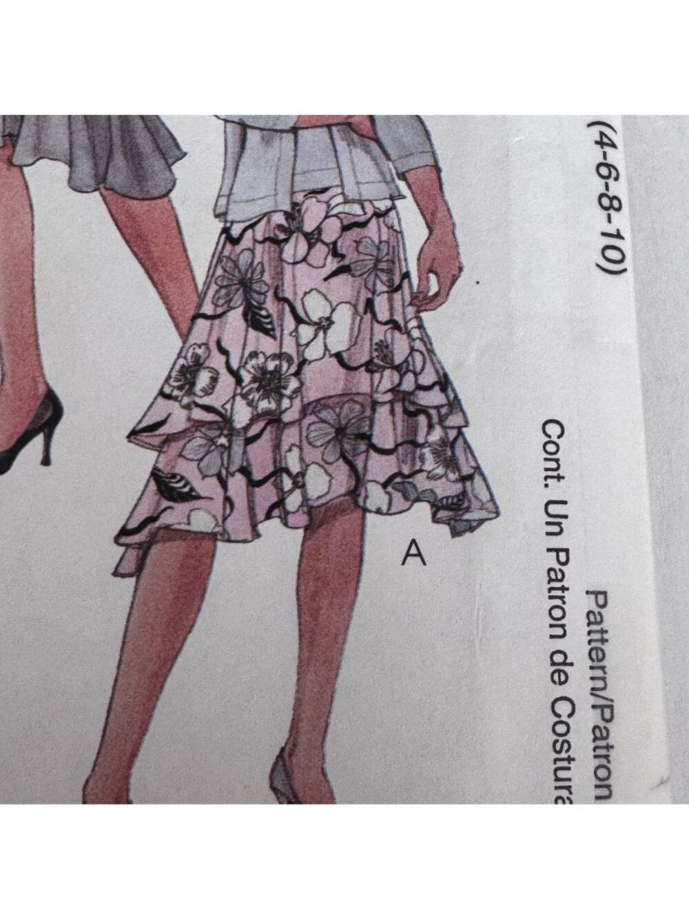 McCalls Sewing Pattern M4594 Y2K Flowy Skirt Ruffle Hem Boho Chic 4-10 Uncut - Picture 6 of 12